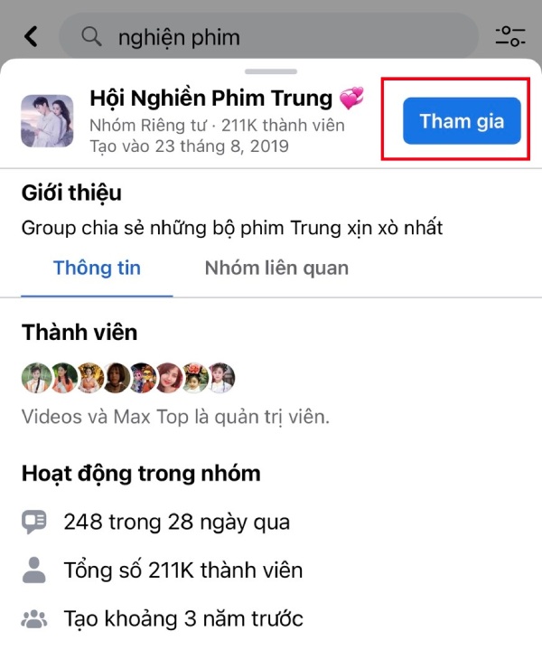 cach xem nhom kin của ban be tren facebook